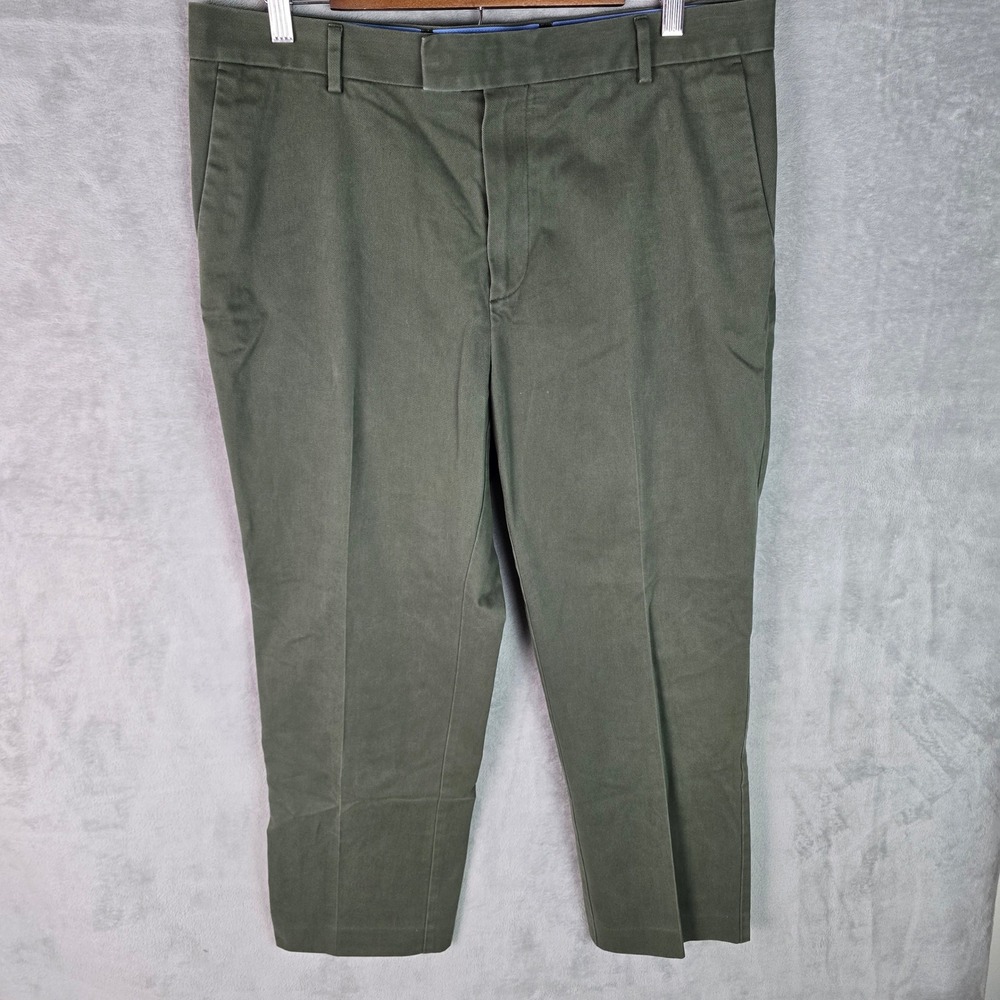 Charles Tyrwhitt Mens Slim Fit Non-Iron Chinos Olive Green‎ 36W 29L Cotton Pants